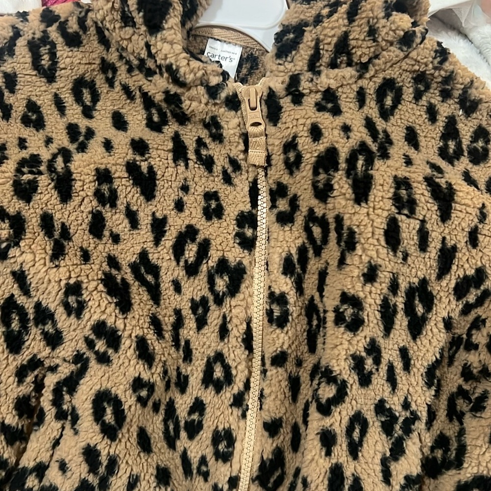 NWT CARTERS CHEETA PRINT HOODIE GIRL